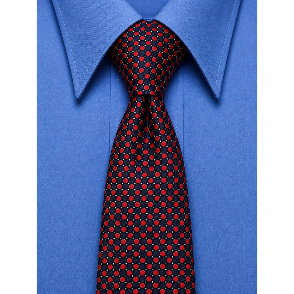 Brooks Brothers Makers Silk Tie Navy Red White Geometric Pattern USA Made